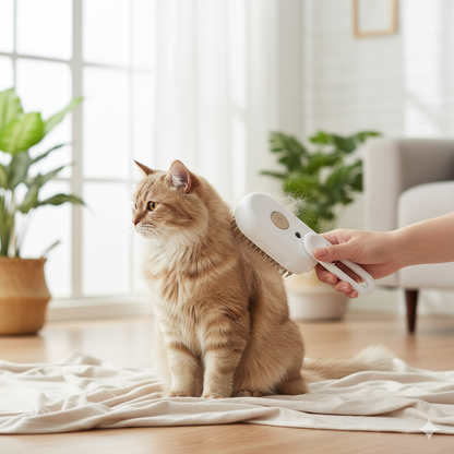 SteamGroom – Electric 3-in-1 Pet Steam Brush for Cats & Dogs